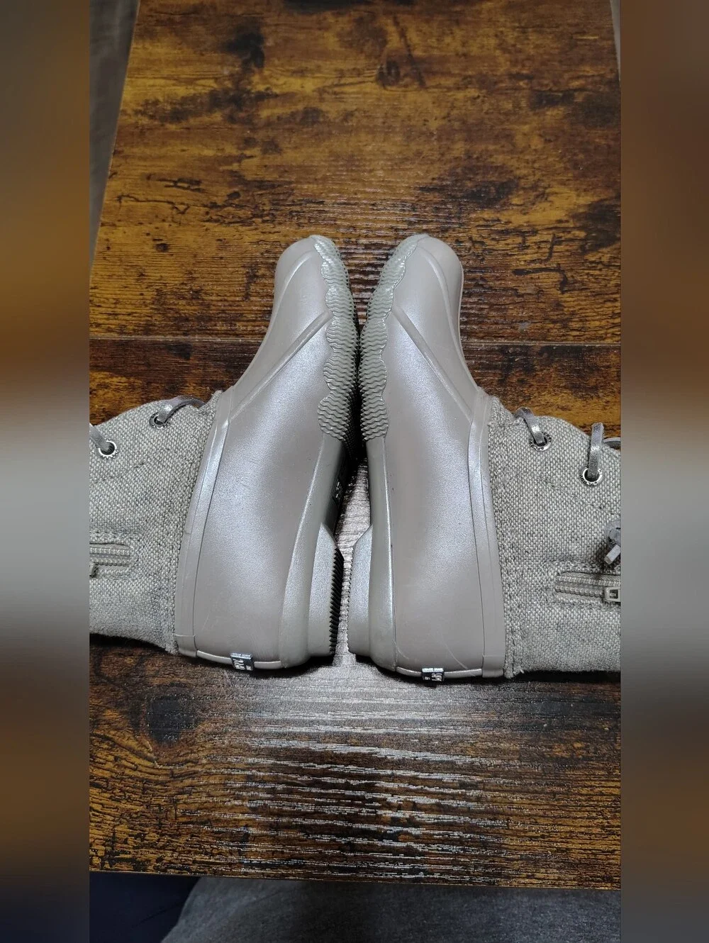 Sperry Kids Metallic Silver Duck Boot Sneakers Size 10M